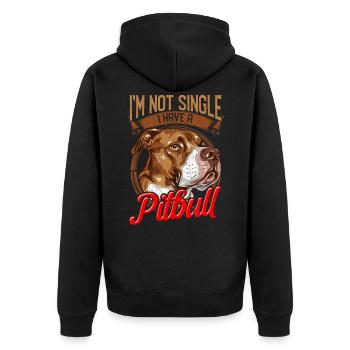 Pitbull chien relation chiot parent amour pour les animaux - Veste à capuche bio Premium Unisexe - noir - Dos - Nico (187cm)