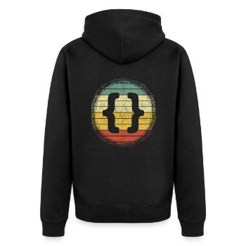 Web developer HTML code CSS programmer - Unisex Premium Organic Zip Hoodie - black - Back - Nico (187cm)