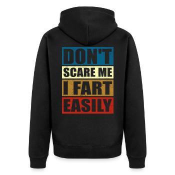 Fart humour | Pups Fart Farting Gift Hommes - Veste à capuche bio Premium Unisexe - noir - Dos - Nico (187cm)