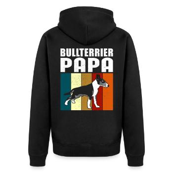 Bull Terrier Dad | Cadeau Bull Terrier - Veste à capuche bio Premium Unisexe - noir - Dos - Nico (187cm)