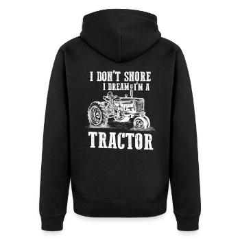 Drôle de conducteur de tracteur fermier ronflement fermier - Veste à capuche bio Premium Unisexe - noir - Dos - Nico (187cm)