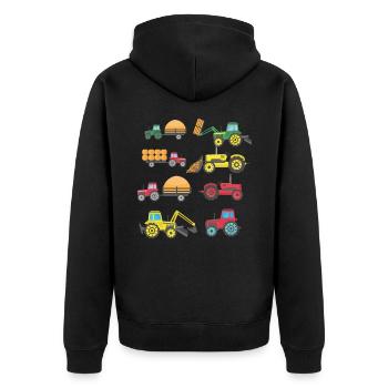Enfant agricole de ferme tracteur cool - Veste à capuche bio Premium Unisexe - noir - Dos - Nico (187cm)
