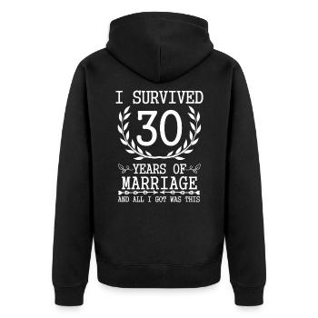 30 Jahre Ehemann Ehefrau 30. Hochzeitstag - Unisex Premium Bio Zip Hoodie - Schwarz - Hinten - Nico (187cm)