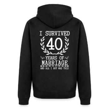 40 ans mari femme 40e anniversaire de mariage - Veste à capuche bio Premium Unisexe - noir - Dos - Nico (187cm)