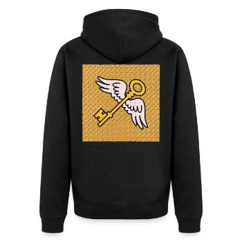 LSD Flying Keys Blotter Sheet - Unisex Premium Organic Zip Hoodie - black - Back - Nico (187cm)