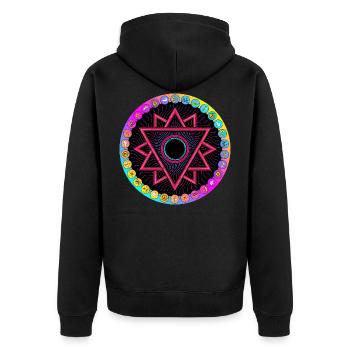LSD Acid Wheel - Unisex Premium Organic Zip Hoodie - black - Back - Nico (187cm)