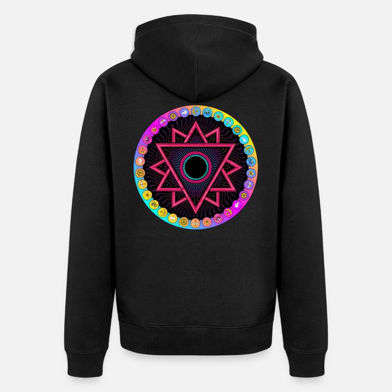 LSD Roue de l'Acide - Veste à capuche bio Premium Unisexe - noir