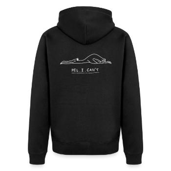 Pelikan Pelican Can Not Pel I Cant No Vogel Today - Unisex Premium Bio Zip Hoodie - Schwarz - Hinten - Nico (187cm)