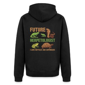 Future herpetologist reptile amphibian fan - Unisex Premium Organic Zip Hoodie - black - Back - Nico (187cm)