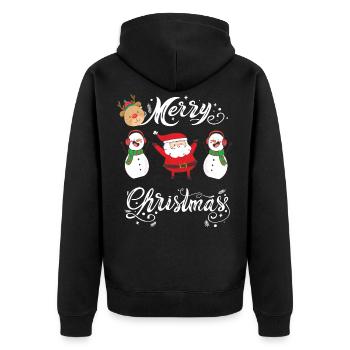 Merry Christmas Xmas Christmas Christmas T-Shirt - Unisex Premium Organic Zip Hoodie - black - Back - Nico (187cm)