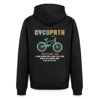 Drôle de cyclisme addict biker vélo humour - Veste à capuche bio Premium Unisexe - noir - Dos - Nico (187cm)