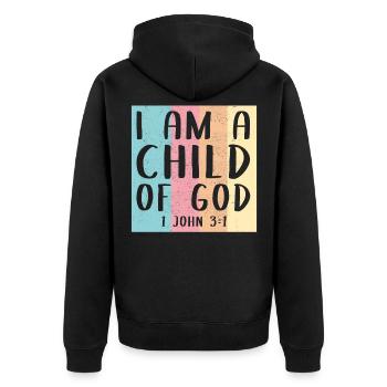 Christen christliche Bibel Gott Geschenk Gläubig - Unisex Premium Bio Zip Hoodie - Schwarz - Hinten - Nico (187cm)