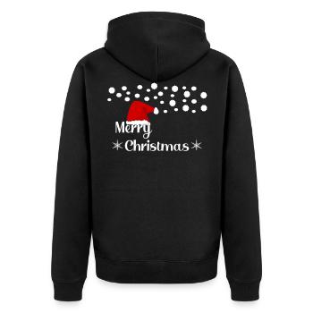 Merry Christmas Christmas Gift Ideas - Unisex Premium Organic Zip Hoodie - black - Back - Nico (187cm)