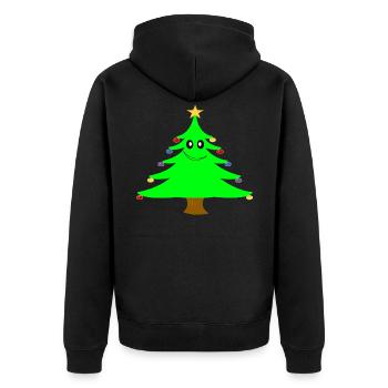 Christmas Christmas Tree Gift Idea - Unisex Premium Organic Zip Hoodie - black - Back - Nico (187cm)