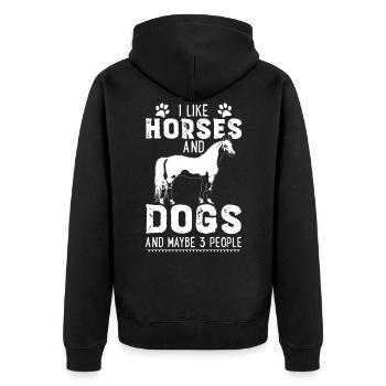Chevaux chiens cheval amoureux cadeau cheval - Veste à capuche bio Premium Unisexe - noir - Dos - Nico (187cm)