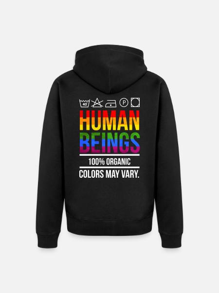 Equal rights human rights LGBT - Unisex Premium Organic Zip Hoodie - black