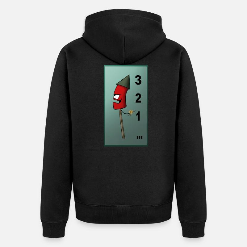 Nouvel An 3 2 1 - Veste à capuche bio Premium Unisexe - noir