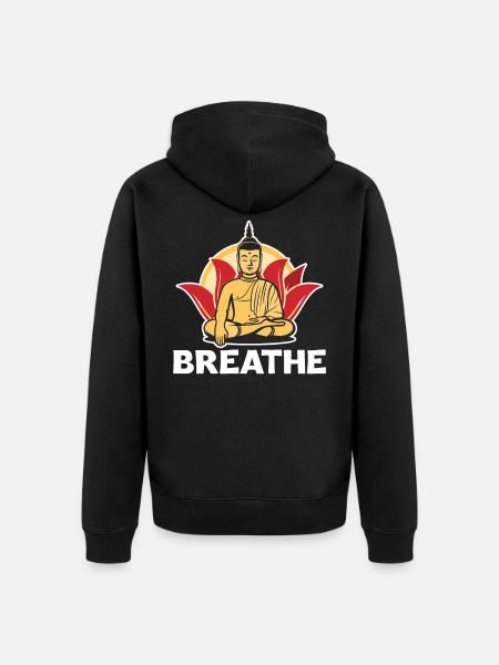 Spirituell Buddha Meditation Namaste Buddhismus - Premium økologisk unisex-hættejakke - sort