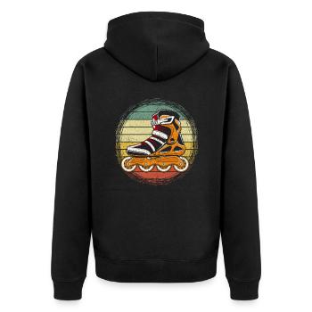 Patin à roues alignées Vintage roller skate sport - Veste à capuche bio Premium Unisexe - noir - Dos - Nico (187cm)