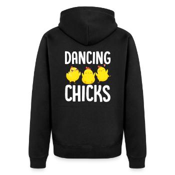 Funny dancing chicks friends dancing girls - Unisex Premium Organic Zip Hoodie - black - Back - Nico (187cm)