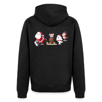Cute reindeer Santa Claus polar bear penguin outfit - Unisex Premium Organic Zip Hoodie - black - Back - Nico (187cm)