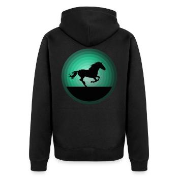 Chevaux équitation sport équestre - Veste à capuche bio Premium Unisexe - noir - Dos - Nico (187cm)