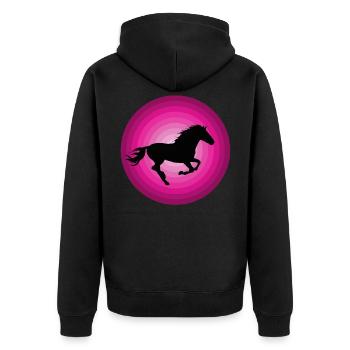 Les chevaux - Veste à capuche bio Premium Unisexe - noir - Dos - Nico (187cm)