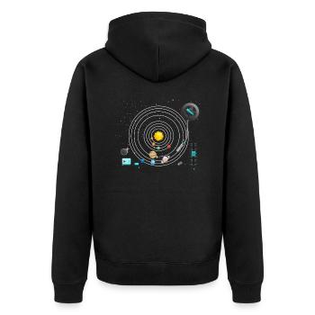 Astronomy Planets Vinyl Record Player DJ - Veste à capuche bio Premium Unisexe - noir - Dos - Nico (187cm)