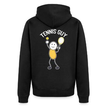 Balle de tennis drôle de joueur de tennis garçon - Veste à capuche bio Premium Unisexe - noir - Dos - Nico (187cm)