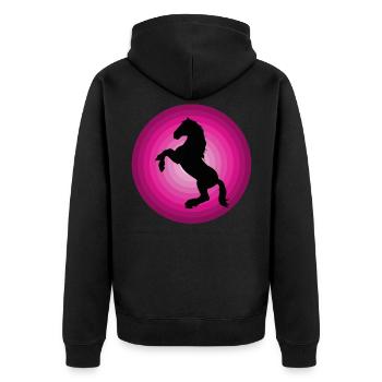 Horse Horses Riding Equestrian Pony Western Shirt - Unisex Premium Organic Zip Hoodie - black - Back - Nico (187cm)