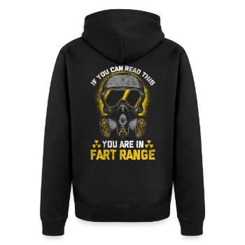 Pups humor farting husband friend father - Unisex Premium Organic Zip Hoodie - black - Back - Nico (187cm)