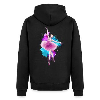 Danseuse de ballet Danse de ballerine colorée - Veste à capuche bio Premium Unisexe - noir - Dos - Nico (187cm)