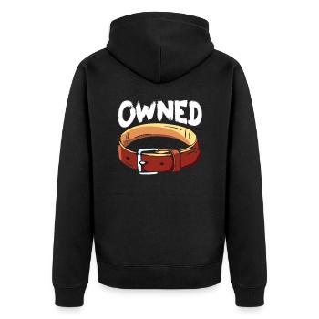 Collar bdsm Sadomaso Slave Submissive - Unisex Premium Organic Zip Hoodie - black - Back - Nico (187cm)