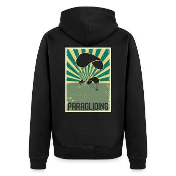 Paraglider aerobatics hobby paraglider - Unisex Premium Organic Zip Hoodie - black - Back - Nico (187cm)