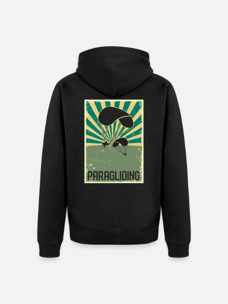 Paraglider aerobatics hobby paraglider - Unisex Premium Organic Zip Hoodie - black