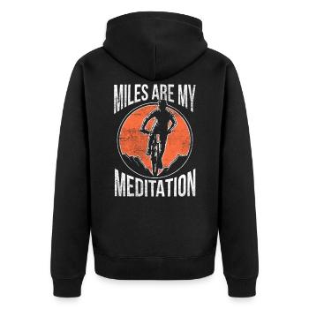 Funny cyclist saying bike mountain bike - Unisex Premium Organic Zip Hoodie - black - Back - Nico (187cm)