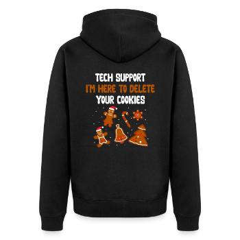 Technical Support Christmas Cookies IT - Unisex Premium Organic Zip Hoodie - black - Back - Nico (187cm)