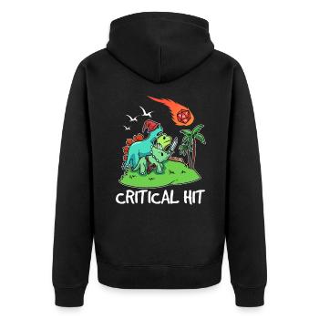 D20 Dinosaure à coup critique - Veste à capuche bio Premium Unisexe - noir - Dos - Nico (187cm)