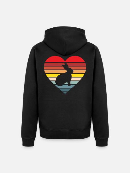 Lapins lapin lapins pâques - Veste à capuche bio Premium Unisexe - noir