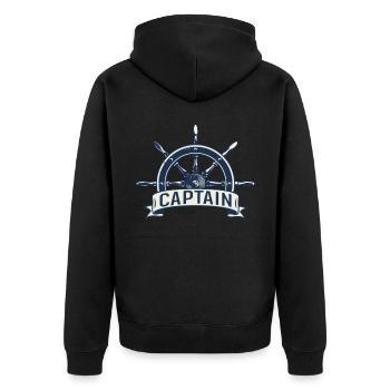 Bootskapitän Humor Segelboot Segler - Unisex Premium Bio Zip Hoodie - Schwarz - Hinten - Nico (187cm)
