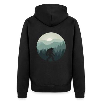 Bigfoot Mountain Forest Sasquatch Fan - Unisex Premium Organic Zip Hoodie - black - Back - Nico (187cm)