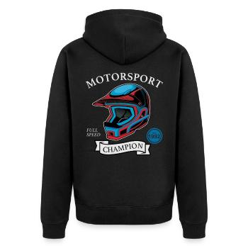 Motorsport helmet racing driver sports car racing car - Unisex Premium Organic Zip Hoodie - black - Back - Nico (187cm)