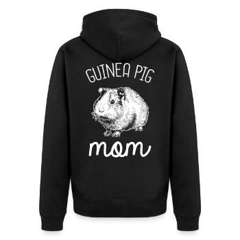 Guinea pigs rosette guinea pigs - Unisex Premium Organic Zip Hoodie - black - Back - Nico (187cm)