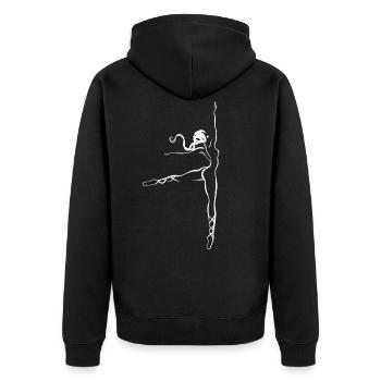 Ballett Ballerina Tanzen Hobby Tänzerin Line Art - Unisex Premium Bio Zip Hoodie - Schwarz - Hinten - Nico (187cm)