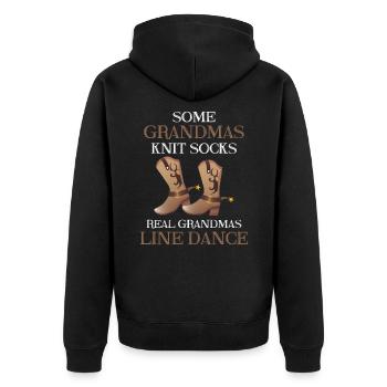 Line Dancing Grandma Line Dancer Grandmother - Unisex Premium Organic Zip Hoodie - black - Back - Nico (187cm)