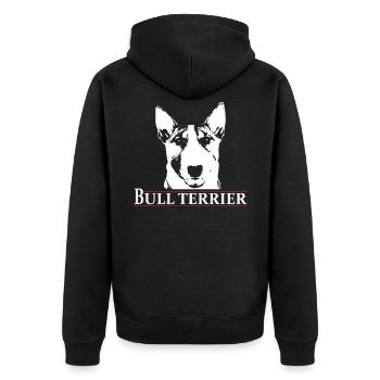 Bull Terrier Gift Bull Terrier Dog Owner - Unisex Premium Organic Zip Hoodie - black - Back - Nico (187cm)
