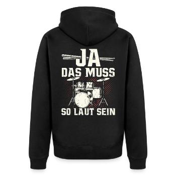 Tambours batteur batteur cadeau tambours - Veste à capuche bio Premium Unisexe - noir - Dos - Nico (187cm)
