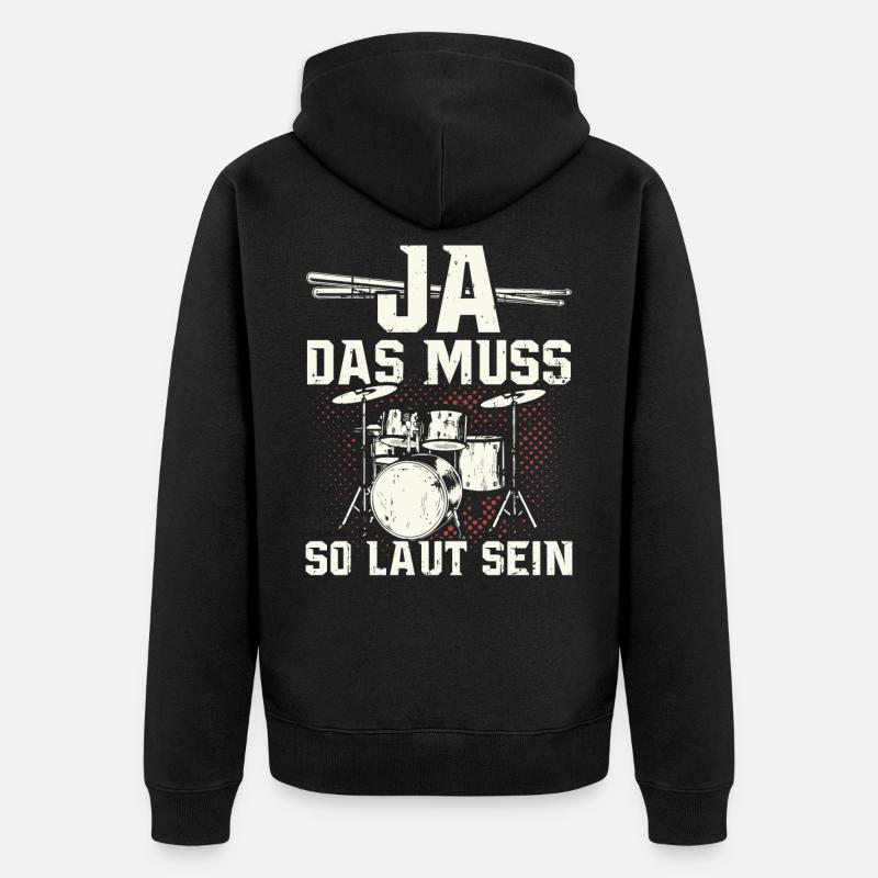 Tambours batteur batteur cadeau tambours - Veste à capuche bio Premium Unisexe - noir