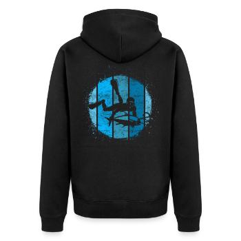 Apnéiste sous-marin de l'océan - Veste à capuche bio Premium Unisexe - noir - Dos - Nico (187cm)