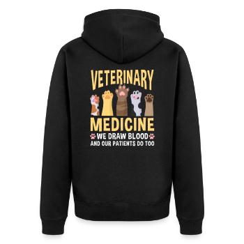 Médecine vétérinaire animal chat pattes vétérinaire - Veste à capuche bio Premium Unisexe - noir - Dos - Nico (187cm)